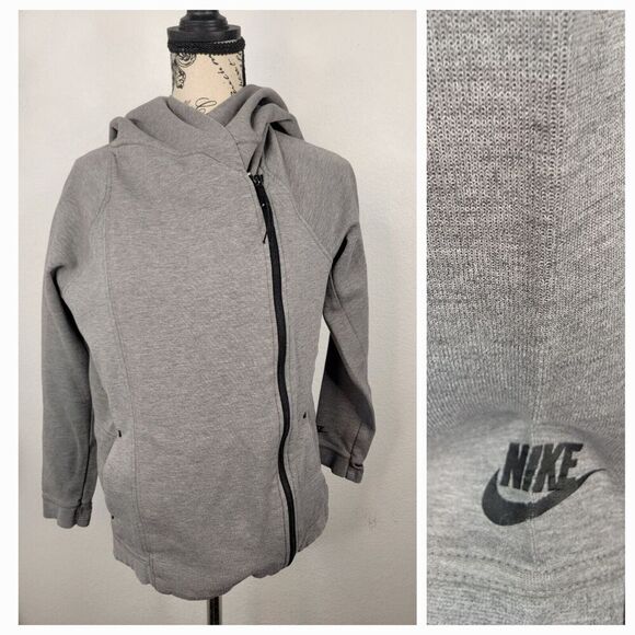 Nike Womens Small Tech Fleece Cape Hoodie/Jacket Gray 684928 091 - Picture 1 of 11
